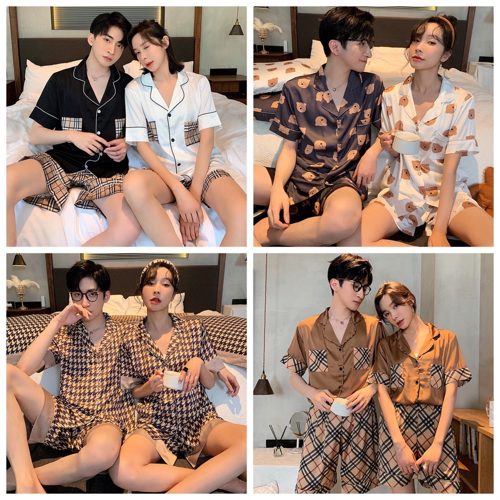 Pyjama lụa cao cấp nam nữ đồ đôi mặc nhà