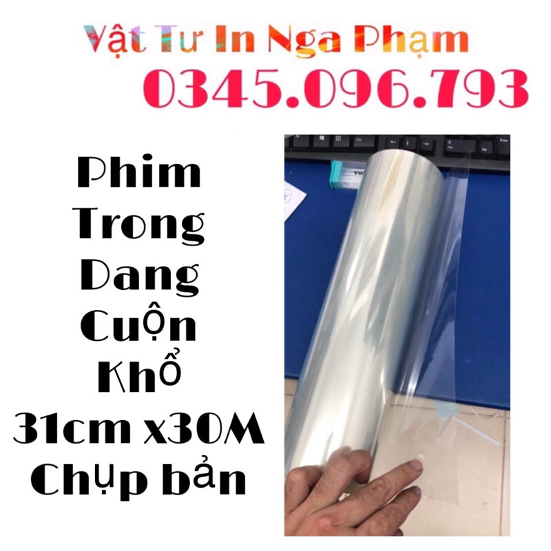 Phim trong dạng cuộn khổ 31cm dài 30M ra film in lưới - in lụa