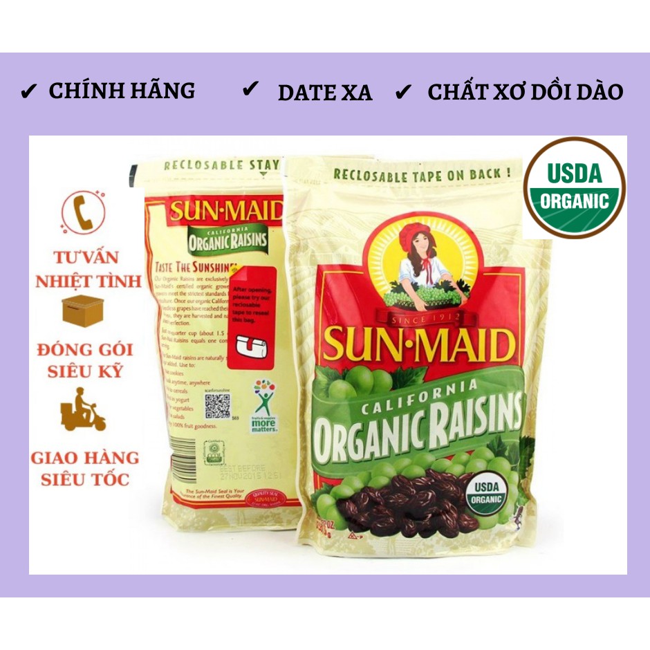 Nho khô Sunmaid Organic raisins 907g