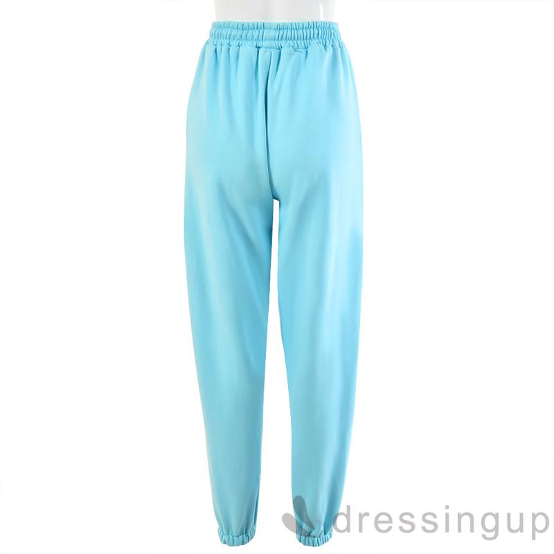 Quần jogger lưng thun màu trơn phong cách thể thao dành cho nữ