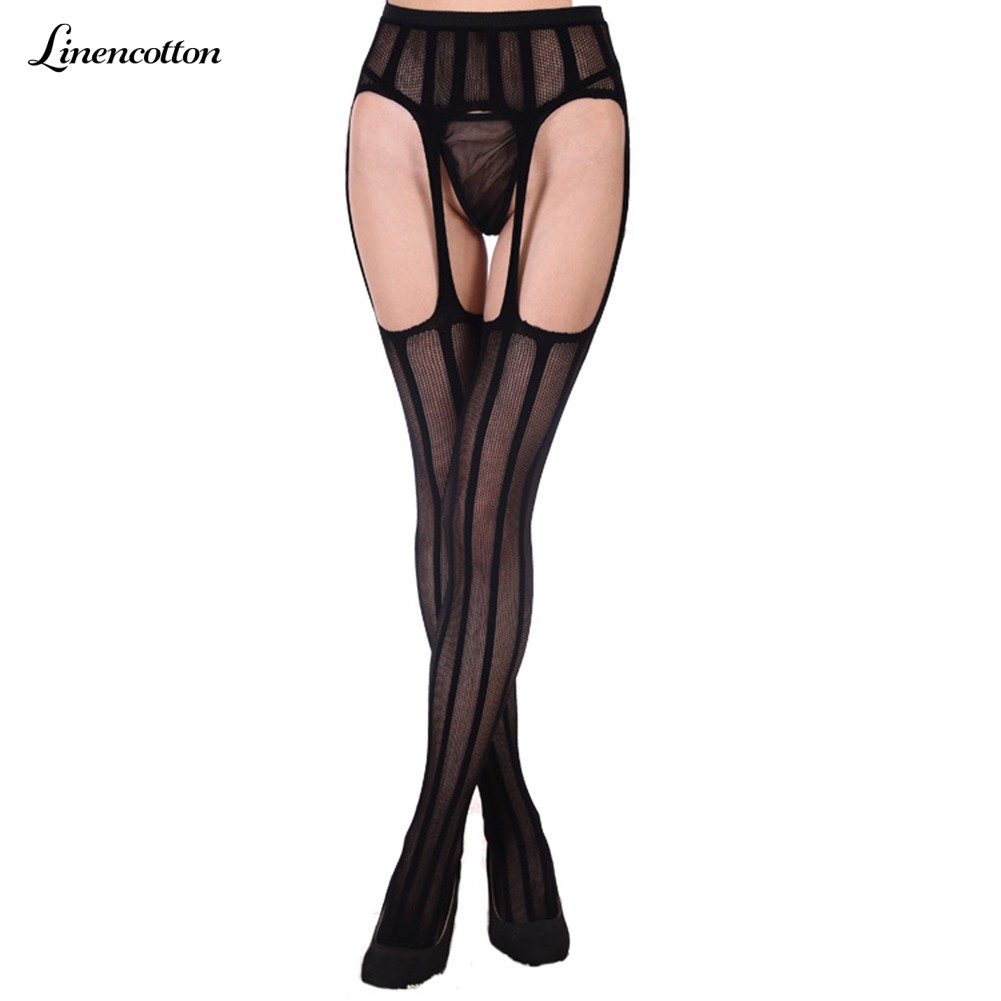 Sheer Strip Thigh-highs Stockings Garter Belts Suspender Pantyhose | BigBuy360 - bigbuy360.vn