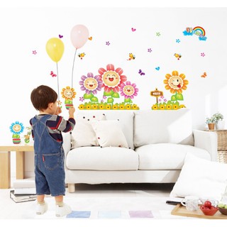 Decal trang trí Hoa Mặt Trời vui vẻ-K53