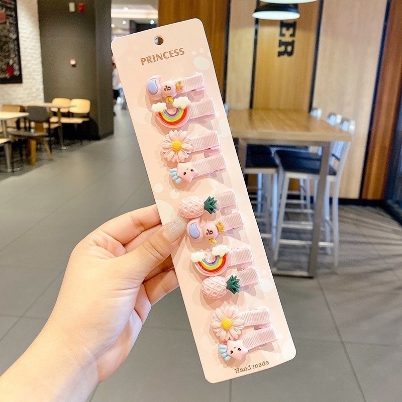 Bộ Kẹp Tóc Thiết Kế Hình Hoạt Hình Dành Cho Trẻ Nhỏ