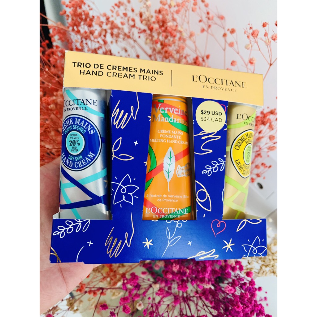 [BILL US/FR] L'Occitane Holiday Hand Cream Indulgences Trio Set 3 tuýp - LIMITED EDITION [NEW 2020]