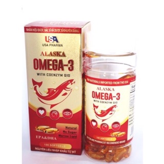 Viên dầu cá Alaska Omega 3 Coenzym Q10 - Hộp 100 viên