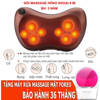 Gối massage hồng ngoại 8 bi đa năng cao cấp tự động đảo chiều, Massage cổ vai gáy