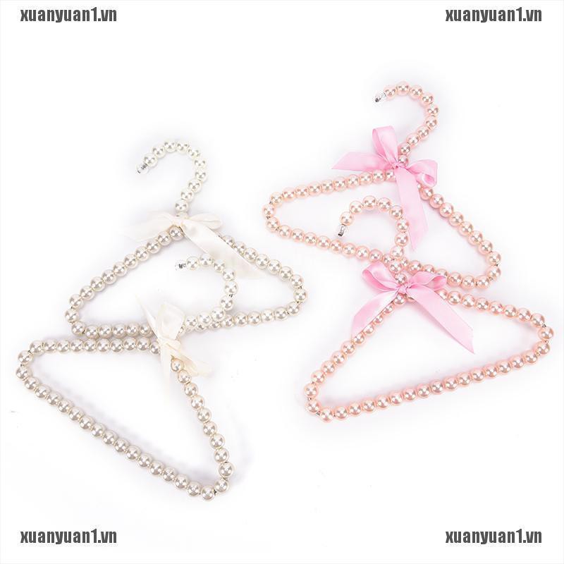 [XUANYUAN1] 1 Móc Treo Quần Áo Đính Ngọc Trai Và Nơ Cho Thú Cưng