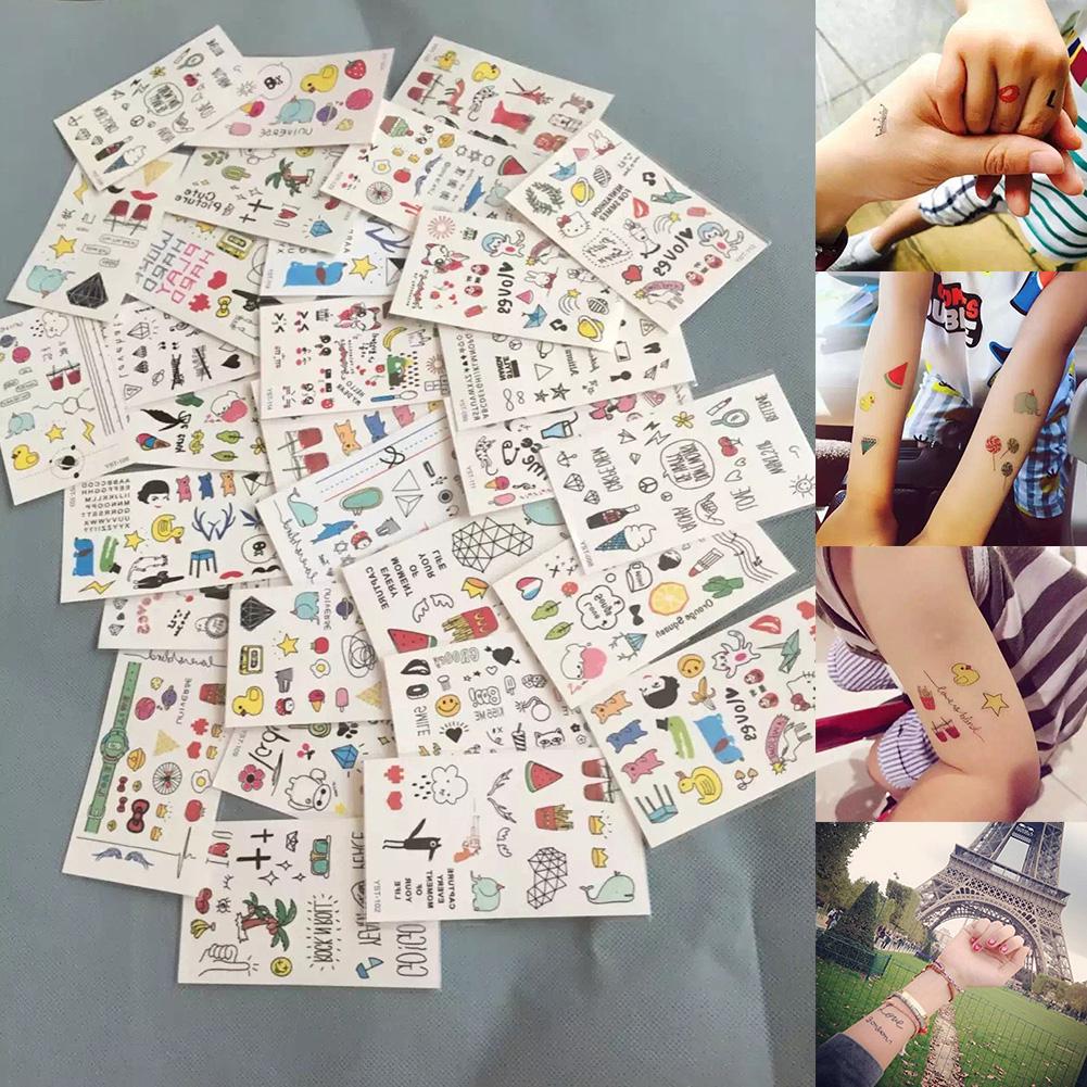 Bộ 10 tấm hình xăm dán hoạt hình dễ thương