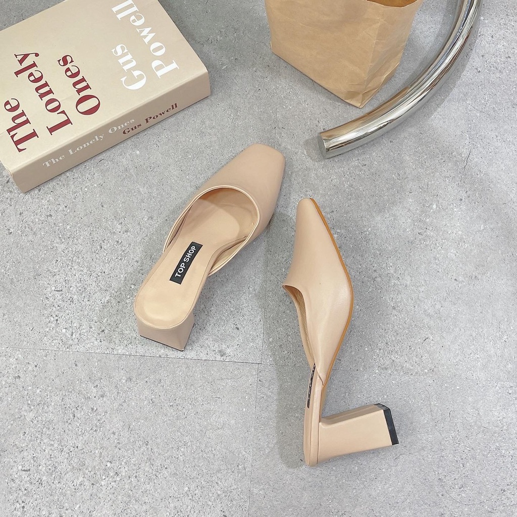[Mã 33FASHIONSALE giảm 12% đơn 99K] giày cao gót mũi sục cực xinh gót vuông thoải mái cao 7F