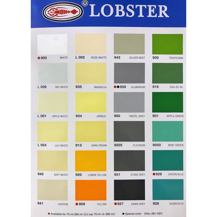 Sơn dầu LOBSTER 70ml nhiều màu