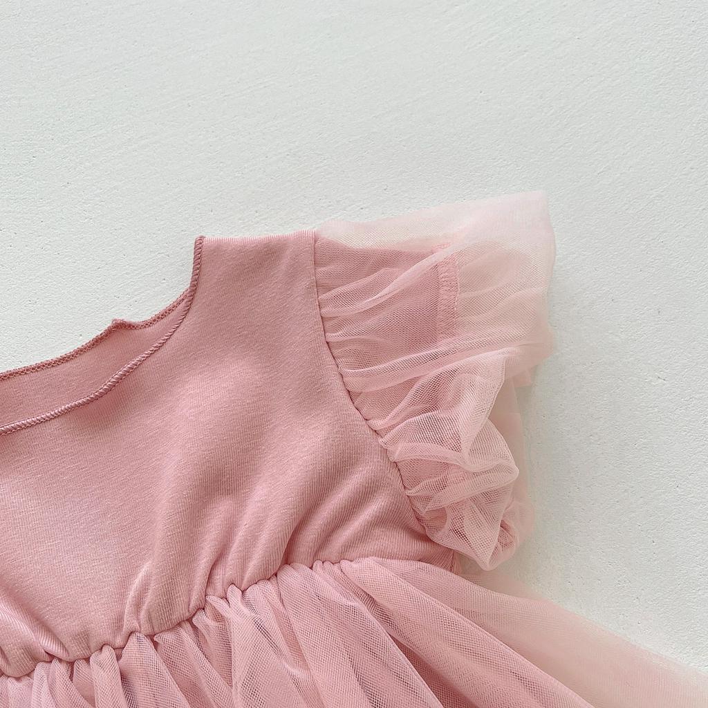 Set Đầm Công Chúa + Băng Đô Cài Tóc Dành Cho Bé Gái