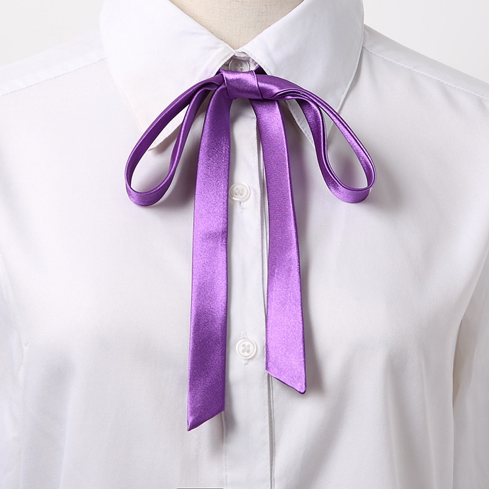 Cà vạt nơ tua rua vải satin phong cách cổ điển dành cho nữ