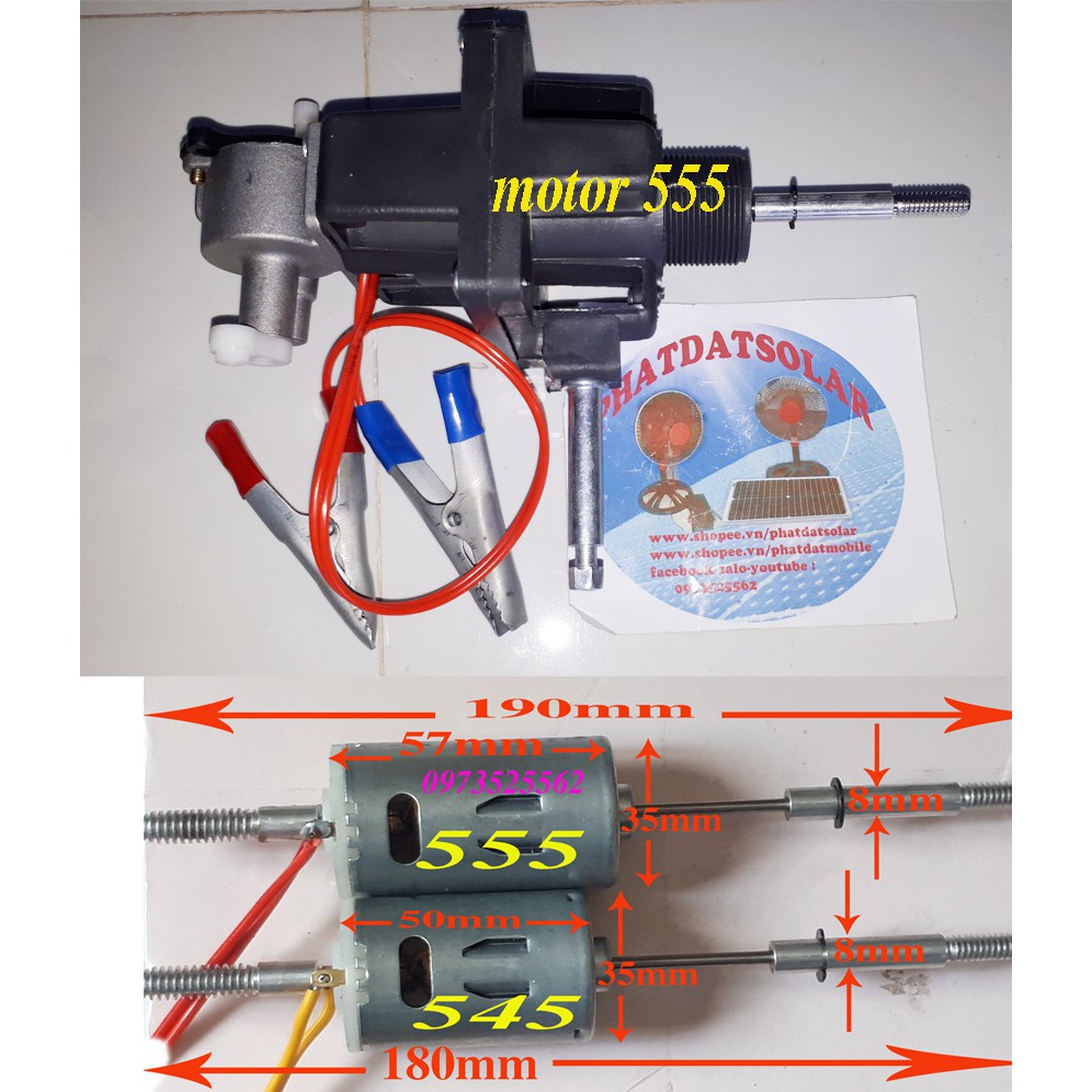 đầu quạt DC 12v motor 555 (có túp năng như quạt 220v)