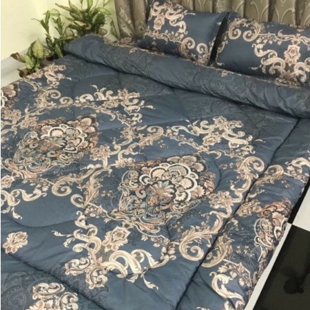 Bộ Chăn Phao 5 Món Ga Gối Poly loại 1 Chăn Bông Như Hình [Loại Bông Dày]