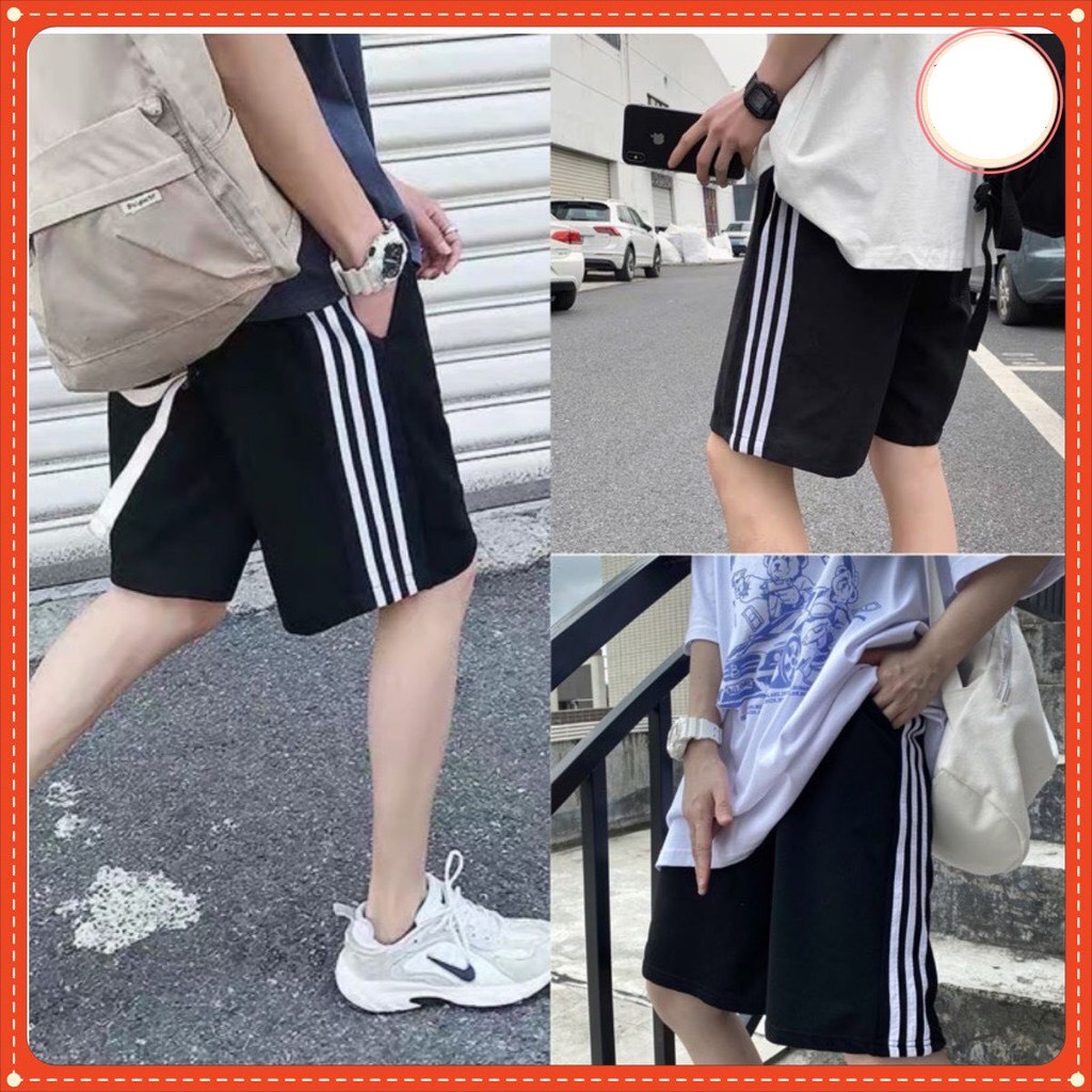Quần đùi 3 sọc chất dày may kỹ , quần short dài gần tới gấu nam nữ