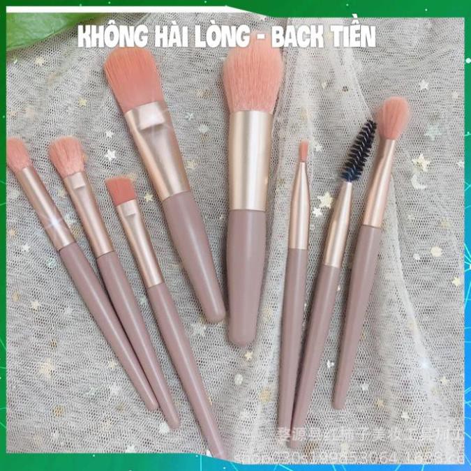 Set Túi ZIp Bộ Cọ 8 Cây Make Up Lông Tơ Mềm Mịn An Toàn Không Rụng Hàng Chuẩn Nội Địa Trung KING DC