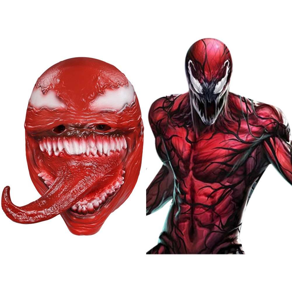 In Stock Venom: Let Let there be Carnage Maske Cosplay mặt nạ mặt nạ mũ bông Masquerade Halloween Party hóa trang