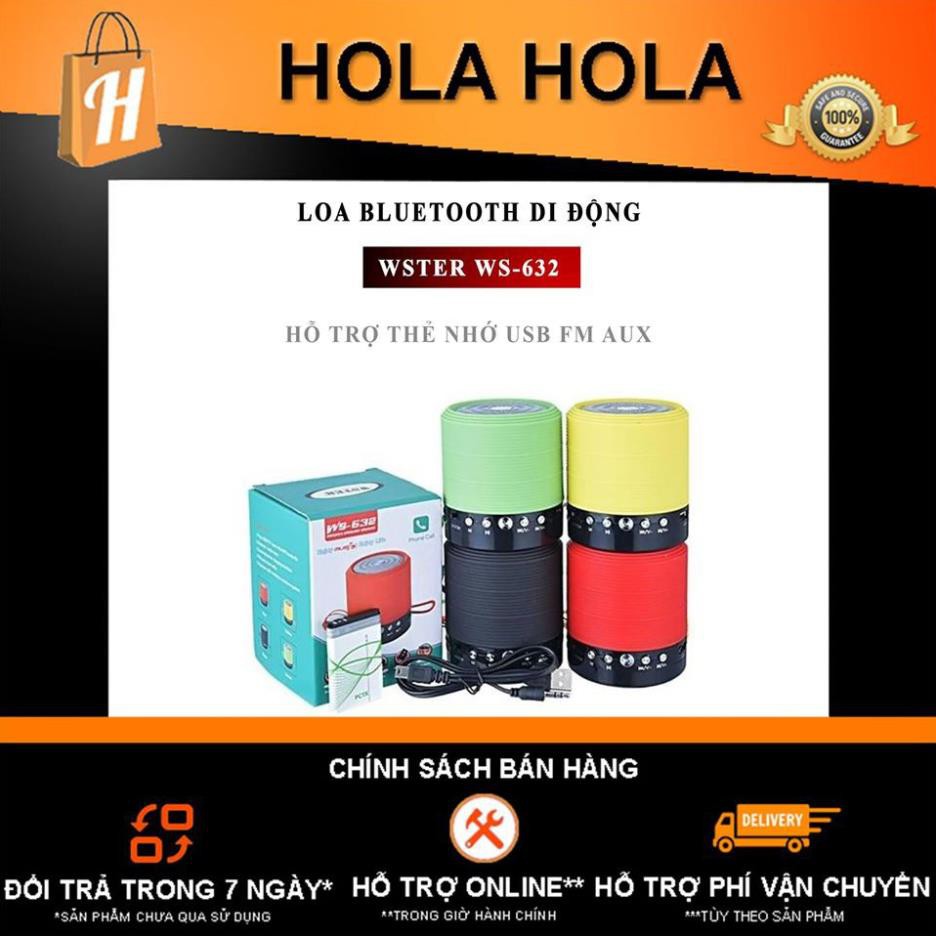 Loa Bluetooth di động Wster WS-632 hỗ trợ thẻ nhớ USB FM AUX
