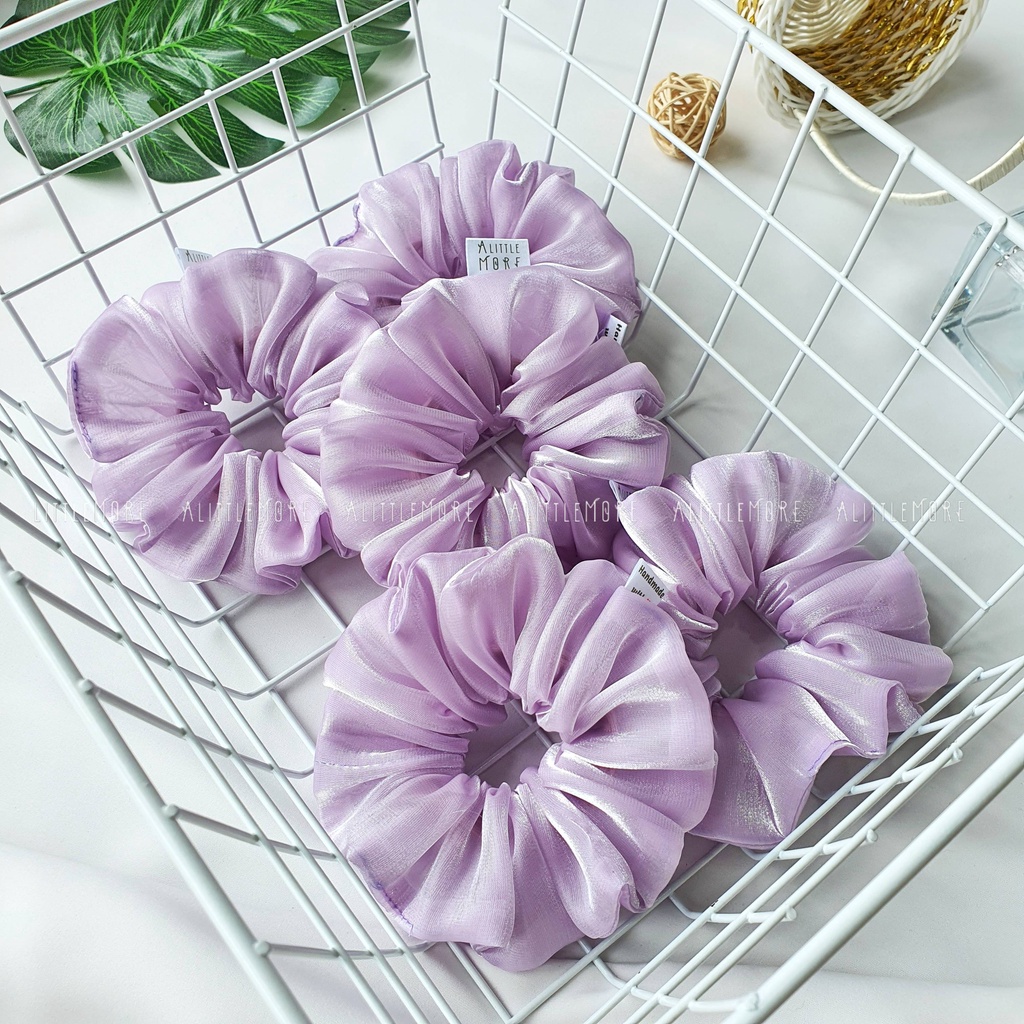 Dây Buộc Tóc Scrunchies Organza Tơ Gân AlittleMORE Xinh Tươi Rạng Rỡ Nắng Hè Cột Tóc Đẹp