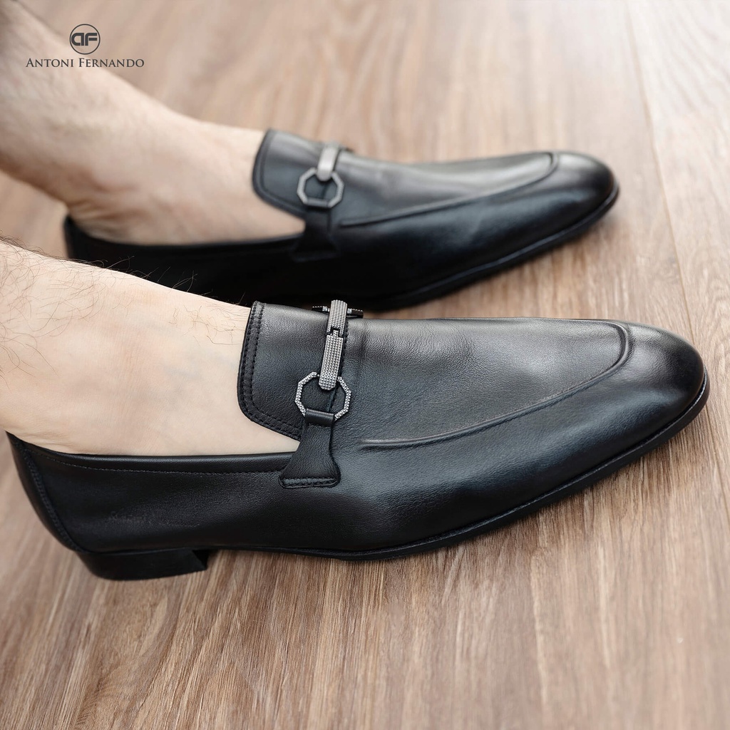 Giày Công Sở Loafer Nam Da Bò Ý Đế Da Handmade  Antoni Fernando AF30953