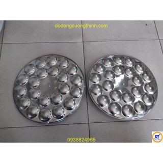 Com bo 2 khuôn làm bánh bèo 32cm inox đẹp