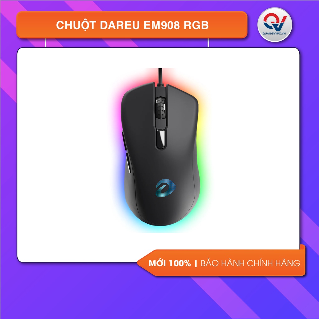 Chuột gaming Dareu EM908 RGB Sensor nhạy Chính hãng