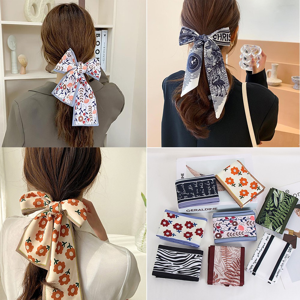 Dây Buộc Tóc Đính Nơ Đa Năng Kiểu Retro