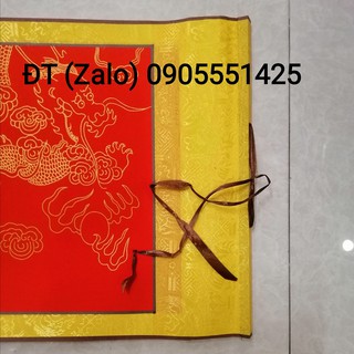 Bộ 4 TẤM biểu lụa  đỏ thư pháp /Giấy viết thư pháp liễn bồi lụa