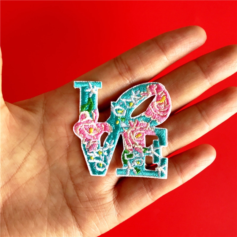 ☸ INS：LOVE - Colorful Letter Iron-on Patch ☸ 1Pc Diy Sew on Iron on Badges Patches