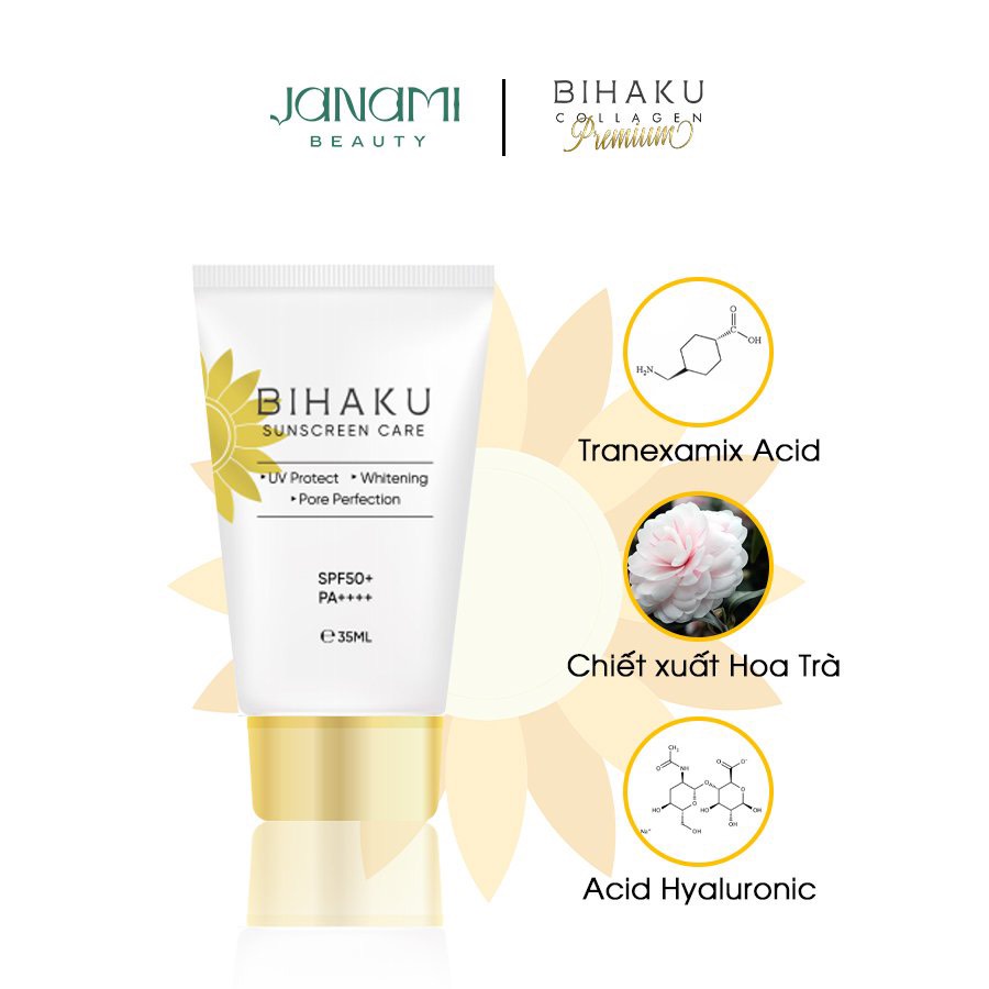 Kem chống nắng nâng tông cho da Treament Bihaku Sunscreen Care SPF 50+ PA++++