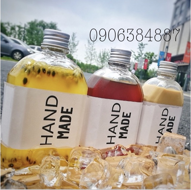 Chai Thuỷ Tinh Dẹp Vai Bầu Nắp Nhôm 100ml 200ml 250ml