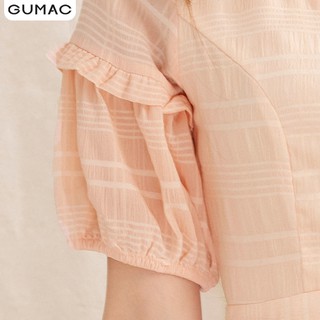 Đầm cổ V xếp bèo GUMAC DA1001