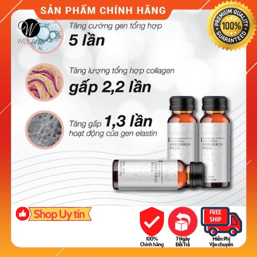 Collagen Nước Kháng Đường Weilaiya Chính Hãng Collagen Uống Chống Lão Hóa Giữ Mãi Thanh Xuân Hộp 8 Chai 50ml (Sẵn SLL)