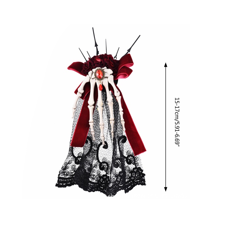 Kẹp Tóc Hình Bộ Xương Hoa Hồng Chống Trượt 2 Trong 1