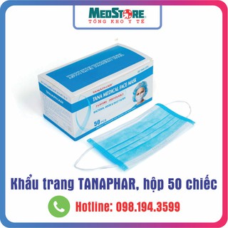 Khẩu trang y tế tân á tanaphar 3, 4 lớp hộp 50 chiếc
