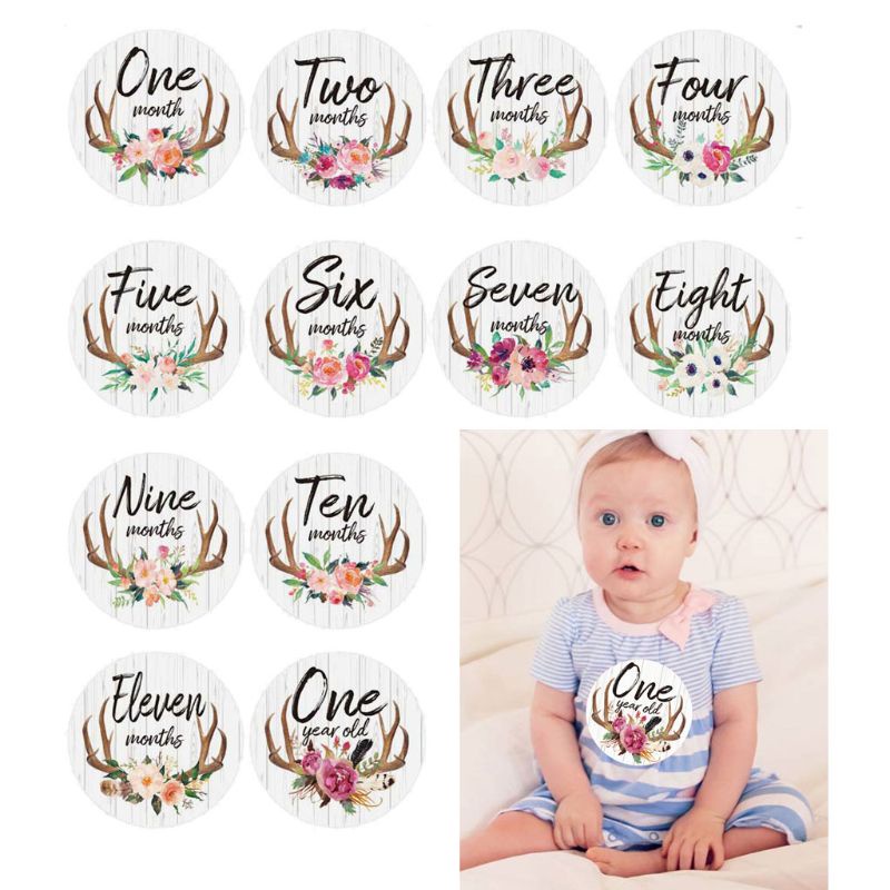 Miếng Dán Bụng Giữ Hàng Tháng Dùng Làm Đạo Cụ Chụp Ảnh Cho Bé Sơ Sinh