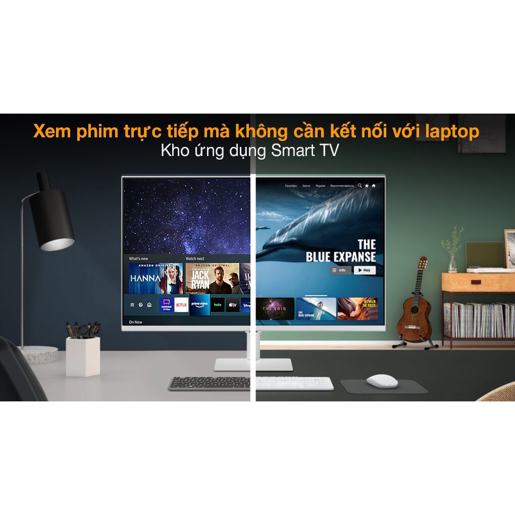 Màn Hình Thông Minh Smart Monitor Samsung LS27AM501NEXXV 27inch/Full HD (1920x1080) 8ms/60Hz/VA/Tích Hợp Loa/Hệ Điều Hàn