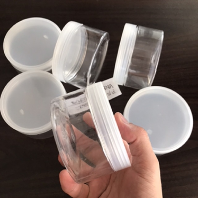 SET 50 hủ nhựa trong suốt có nắp lót 200g / 250gr - HỦ hấp dầu đựng chiết Mỹ phẩm chiết kem