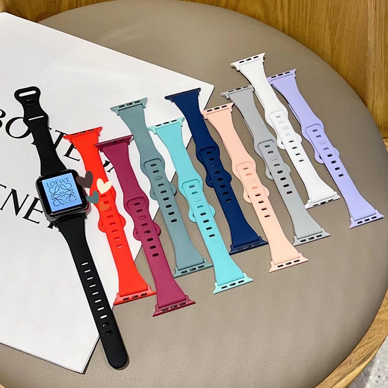 Dây Đeo Tay Bằng Silicone Thoáng Khí 2022 Cho Apple Watch 49mm 41mm 45mm 44mm 40mm 42mm 38mm 44mm i-Watch ultra 7 6 5 4 3 2 1 se