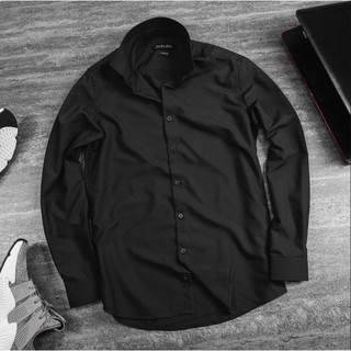 Sơ mi nam màu đen trẻ trung, quý phái soái ca, hàng cao cấp không nhăn mềm mịn mát.