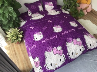 Bộ chăn ga gối poly chần bông