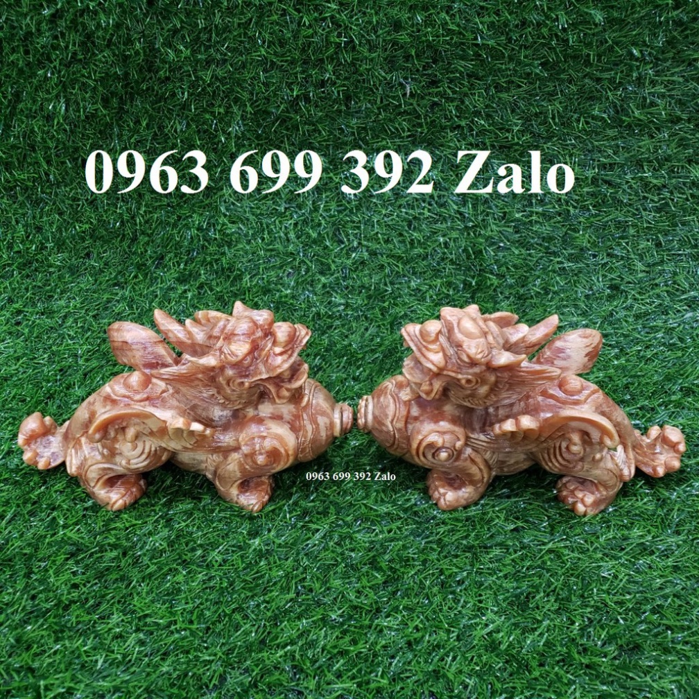Cặp tỳ hưu gỗ huyết long