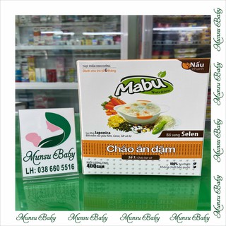 Cháo ăn dặm Mabu hạt vỡ 400g cho bé.