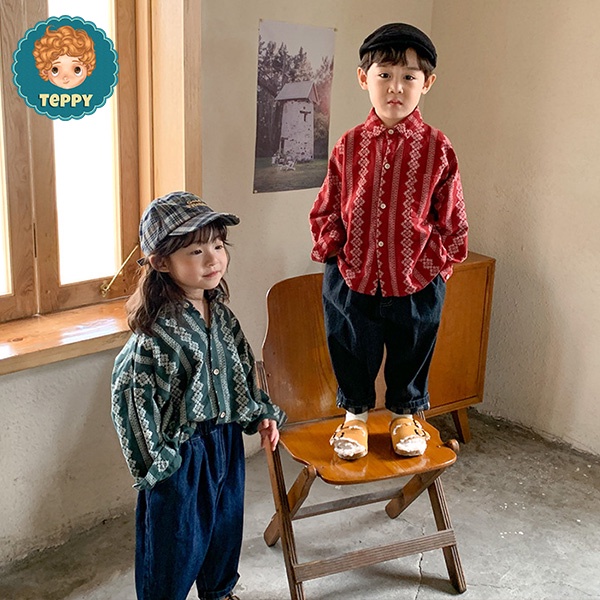 Áo sơ mi hoạ tiết cho bé