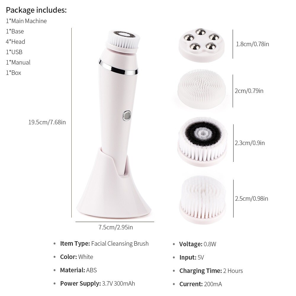 Cọ rửa mặt FOREVERLILY 4 trong 1 làm sạch sâu hỗ trợ giảm mụn trứng cá và mụn đầu đen