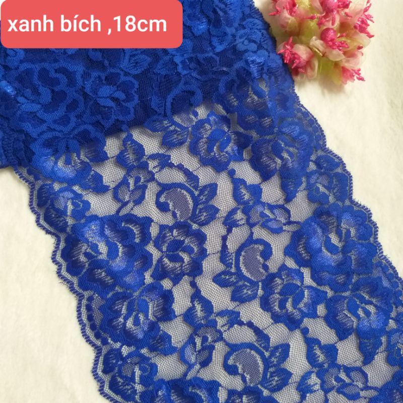 Ren thun trang trí ,có nhiều màu, may nội y ,  bản 16cm đến 21 cm