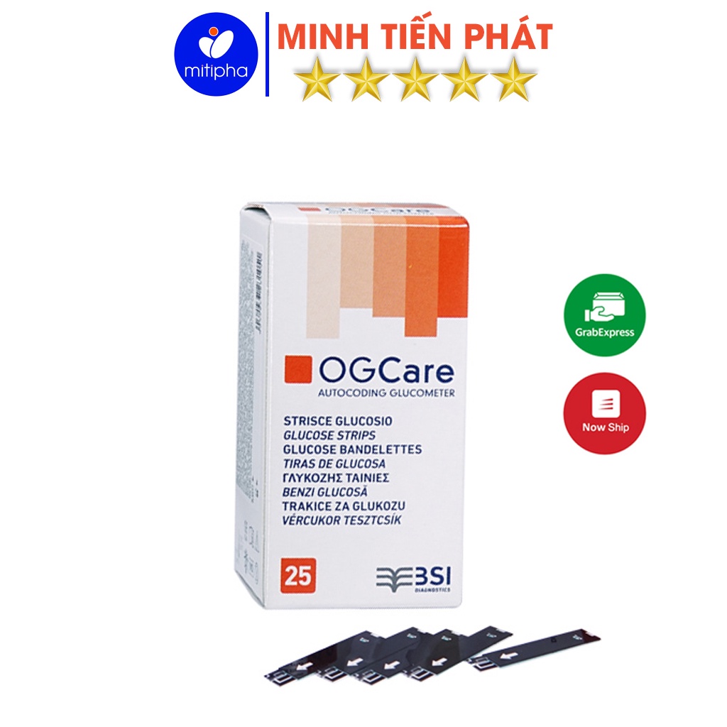 Que thử đường huyết OG Care dùng cho máy OG Care hộp 25 que - Minh Tiến Phát