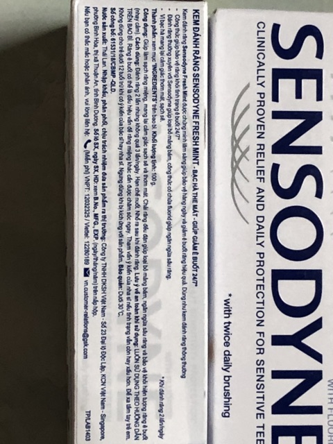 {Hàng Chĩnh hãng} Kem đánh răng giảm ê buốt SENSODYNE 100g hương bạc hà mát lạnh