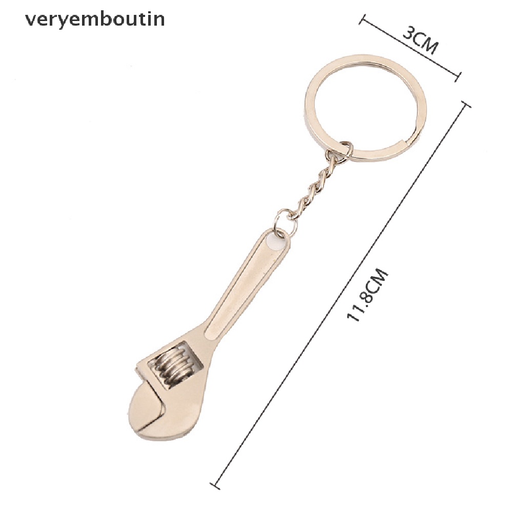 in Car Metal Wrench Style Key Chain Creative Fashion Gift Silver Compact Keychain n