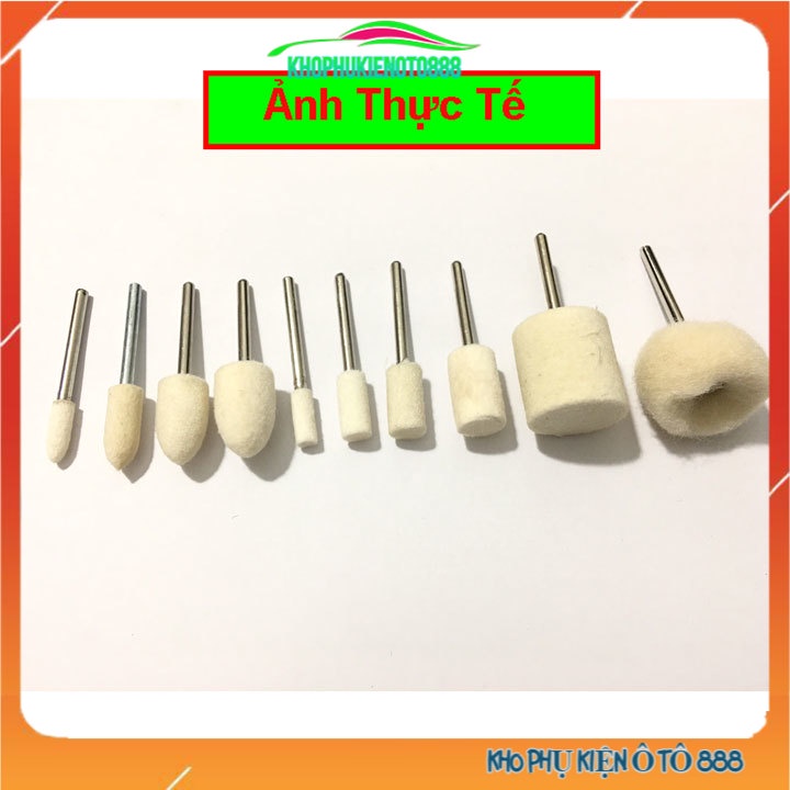 Đầu len đánh bóng trục 3mm cho kim loại, trang sức, viền điện thoại đầu trụ tròn nón